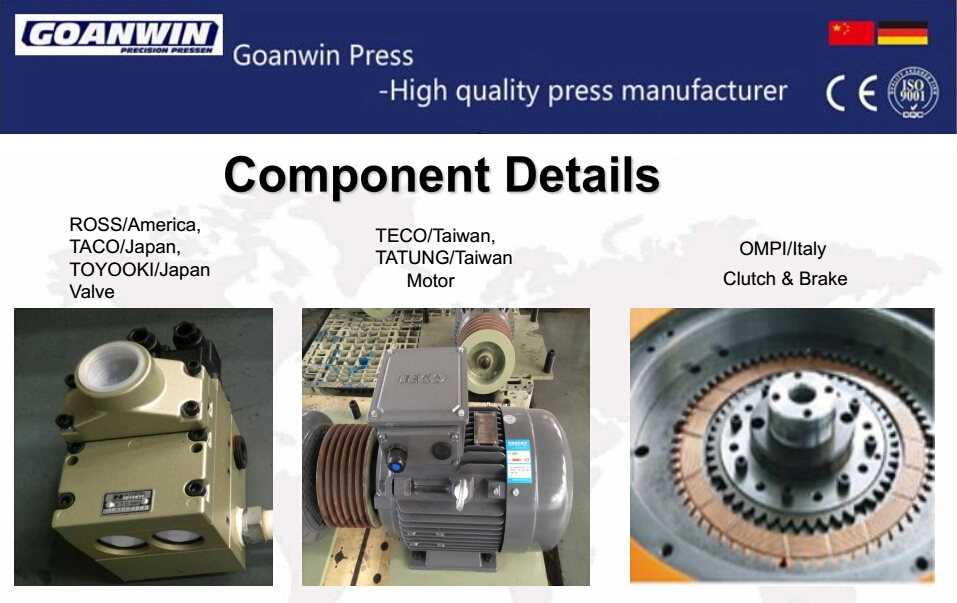 C Frame Single Crank Mechanical Stamping Power Press for Making Metal Parts with Progressive Dies