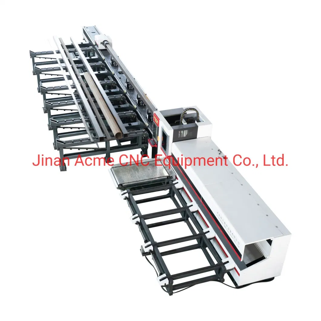 Fiber Laser Cutting Machine Automatic Feeding Servo Support Is Suitable for All Types Metal Pipes/Tubes