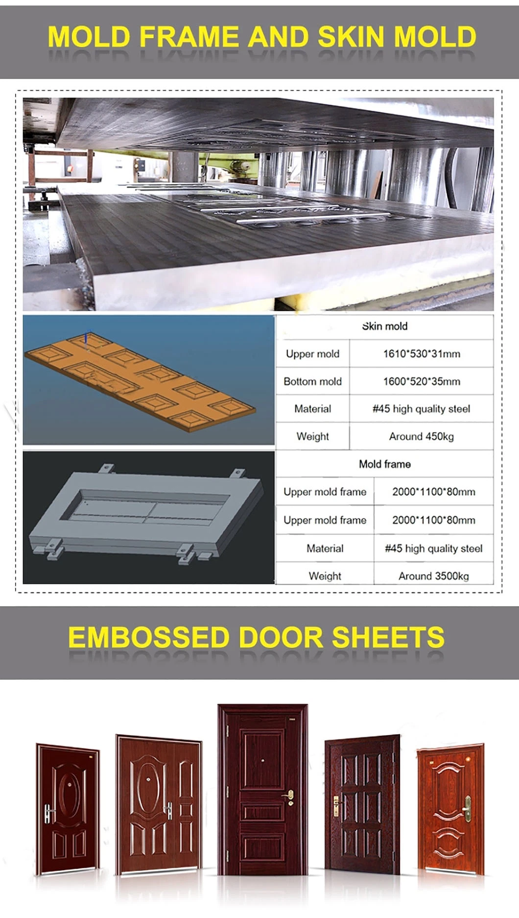 Door Pattern Embossing Machine 5000 Tons Stainless Steel Door Hydraulic Press