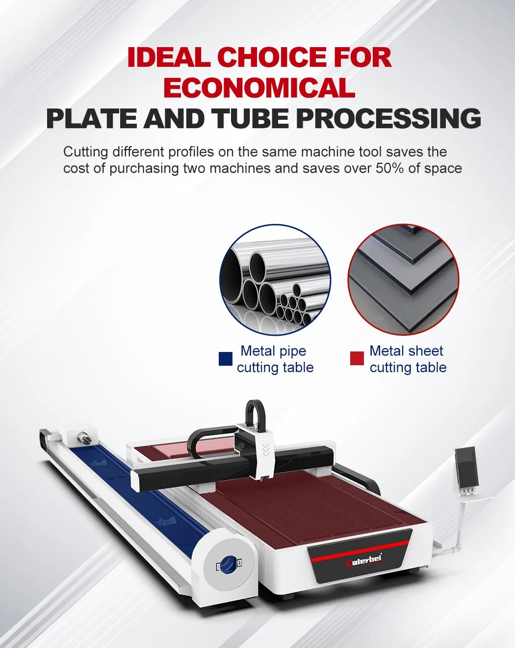 3015 Fiber Laser Cutting Metal Sheet Plate Tube Pipe 2 in 1 Machine Price