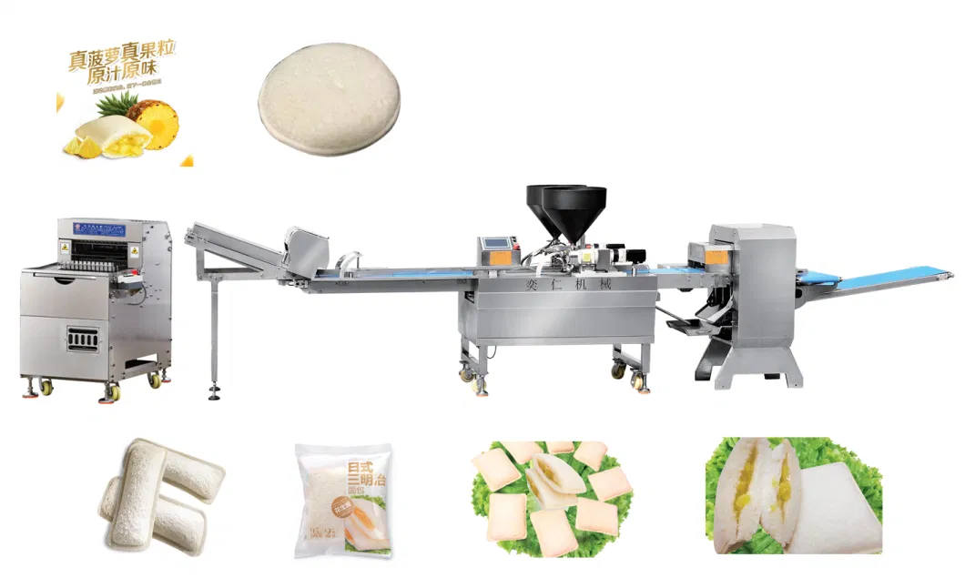 Industrial Automatic, Pocket/Pita Bread Production Line Baking Processing Making Machine with Bread Cutting &Cream Filling&Bread Forming