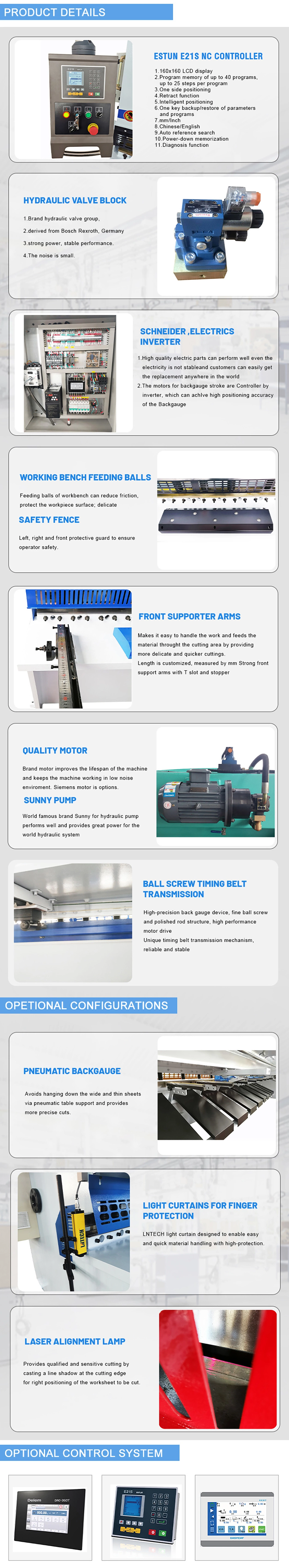QC12y CNC Hydraulic Cutting Shearing Machine for Sheet Metal 10X3200
