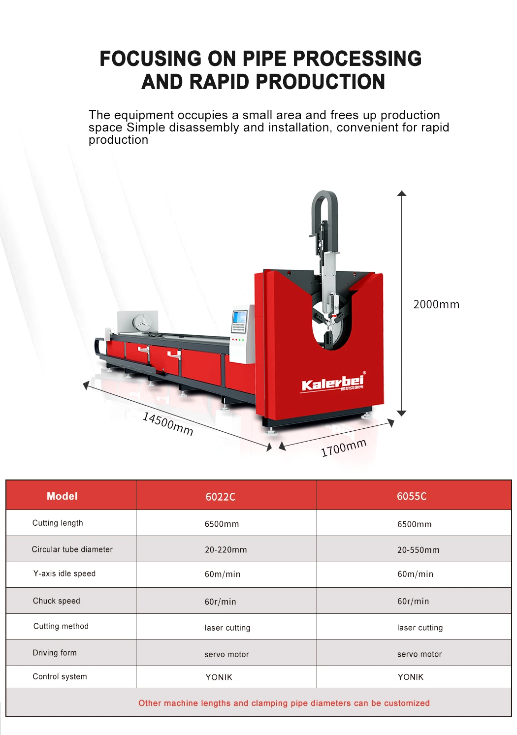 6035 Industrial Metal Tube Laser Cutting Machine CNC Laser Pipe Cutter Cutting Machine for Sale