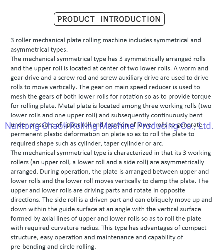 3 Roller Mechanical Plate Rolling Machine -Rolling Machine-Plate Rolling Machine-Plate Bending Machine-Electric Rolling Machine-Sheet Bending Machine