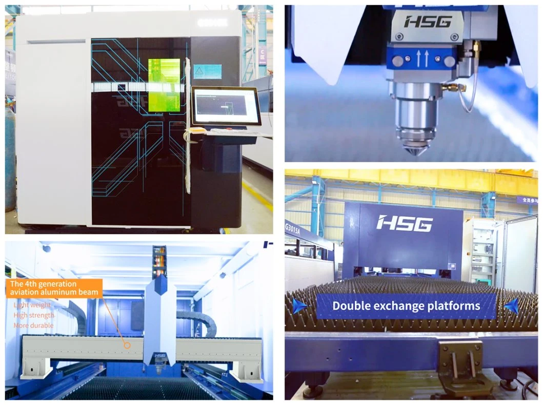 Hsg Laser-1.5kw /2kw /1500W/ 3000W 3015 Ipg/Raycus/CNC Metal /Stainless Steel/Iron/Aluminum/Copper/Ss/Ms Plate Fiber Laser Cutter Cutting Machine Price