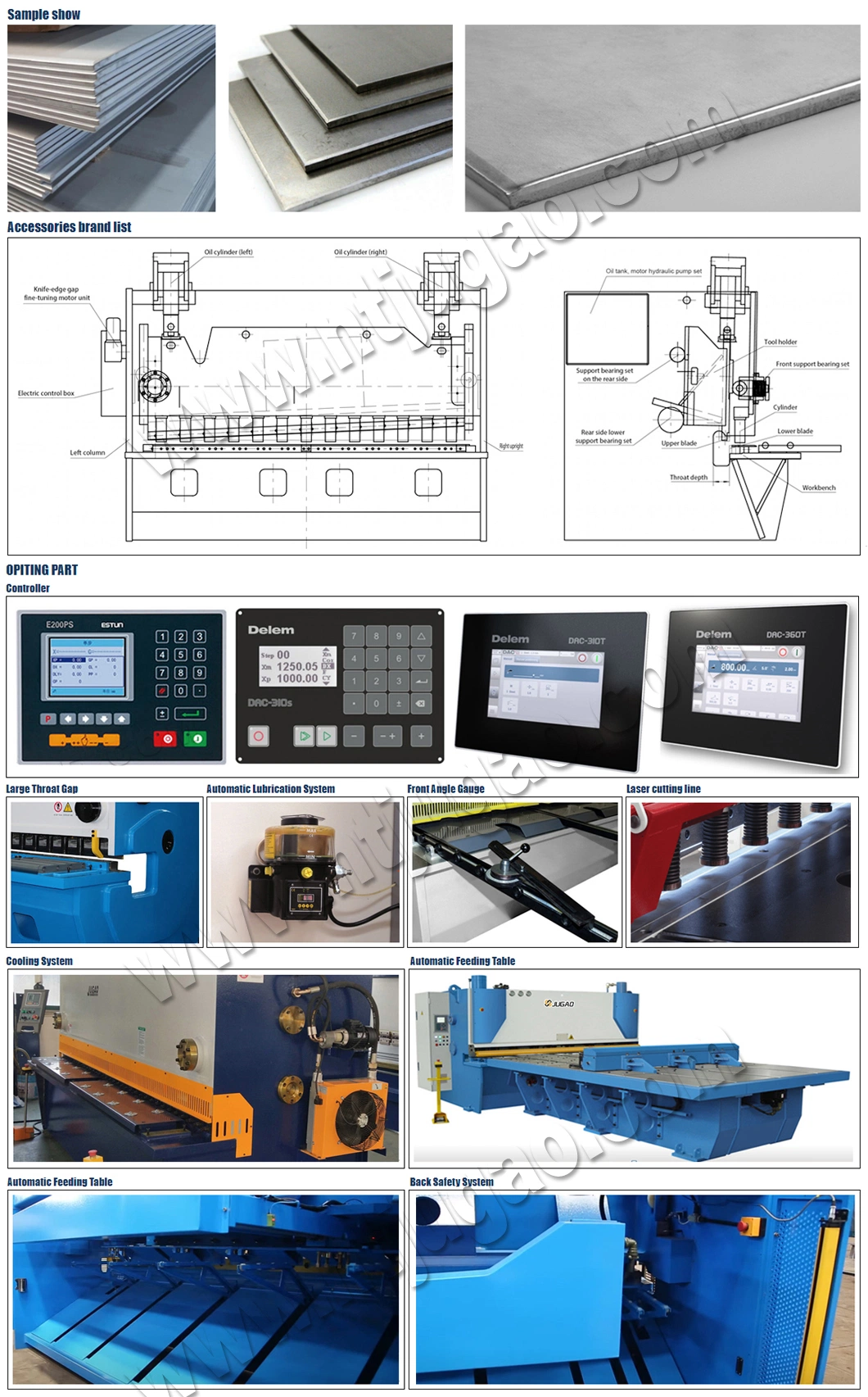 Sheet Metal Hydraulic Cutting Machine Dat360 CNC Control Hydraulic Shearing Machine