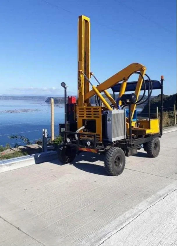 Rch360W Wheeled Mounted Small Mini Hydraulic Concrete Piling Guardrail Fence Post Pile Press Driver Driving Machine