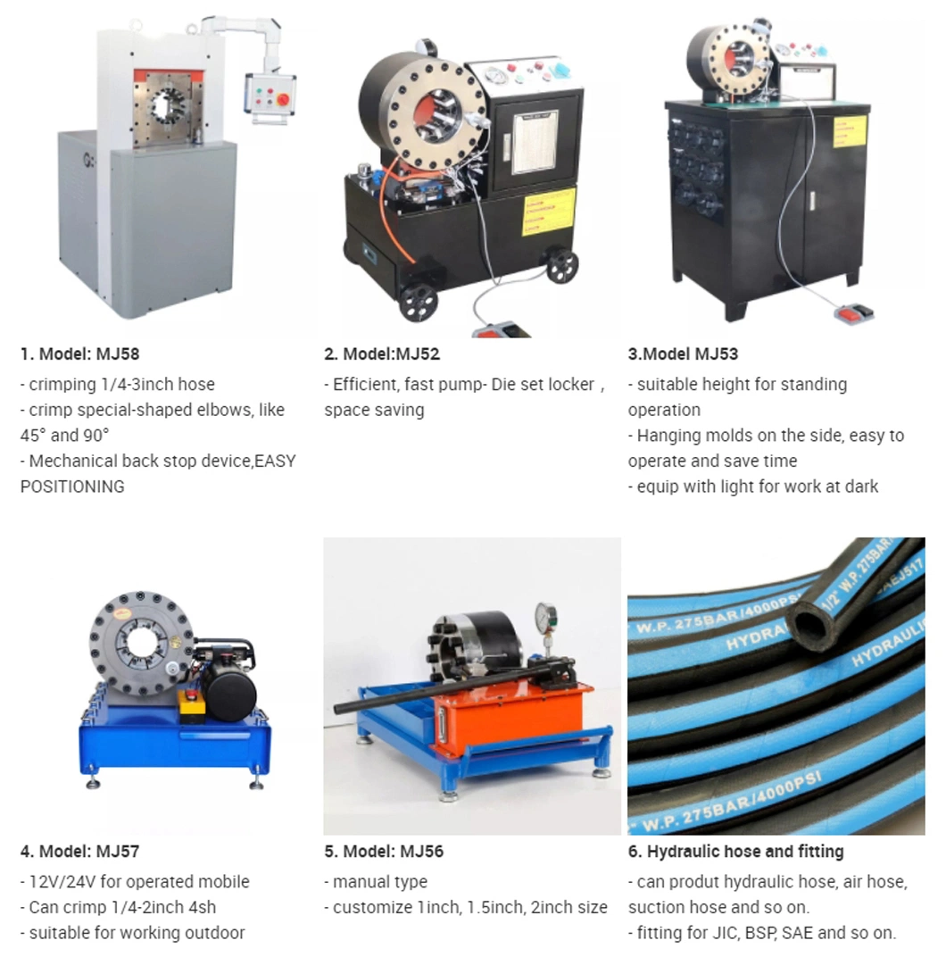 Manual 2&prime;&prime; 3&prime;&prime; Mjhyd 56 Industrial PVC Air Conditioner Crimping Machine Hydraulic Hose Crimper by Hand Vehicle Pipe Press