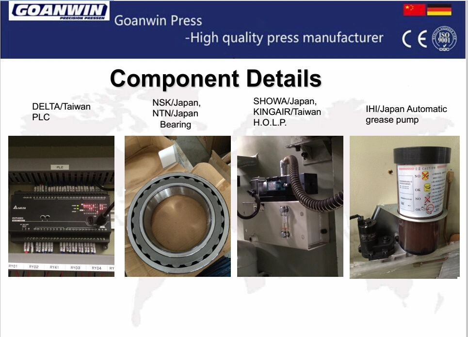 C Frame Single Crank Mechanical Stamping Power Press for Making Metal Parts with Progressive Dies