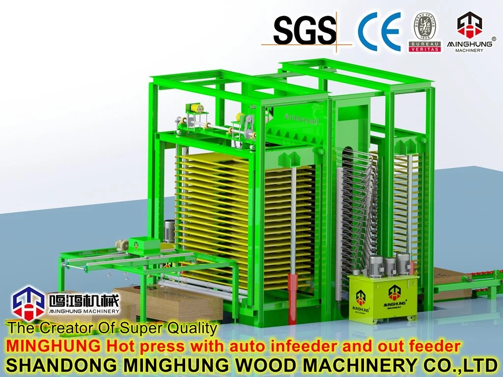 Hydraulic Woodworking Veneer Plywood Hot Press Machine with Automatic Loader and Unloader