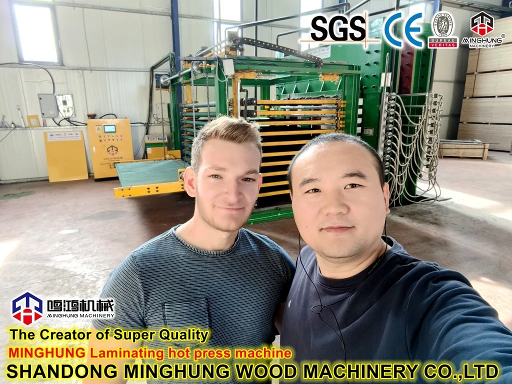 Hydraulic Woodworking Veneer Plywood Hot Press Machine with Automatic Loader and Unloader