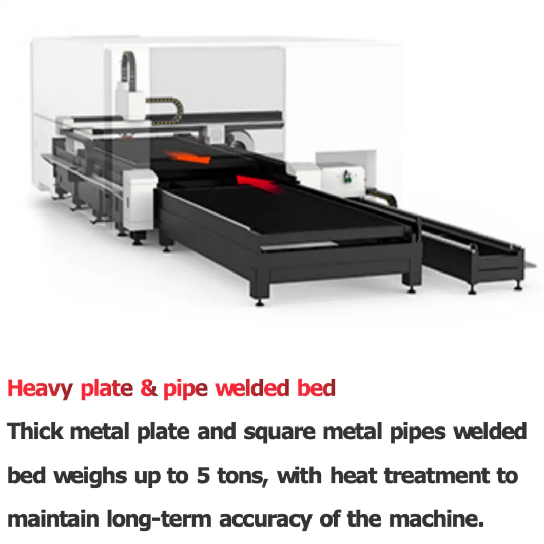 Industrial 3kw Metal Fiber Laser Cutting Machine with Auto Exchange Table with Full Closed Cover