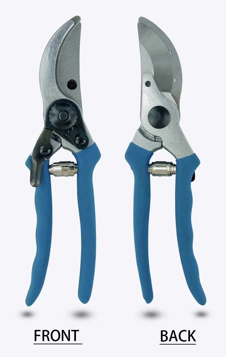 Manual Metal Shear Blue Sandy Polished PVC Handle Garden Scissors