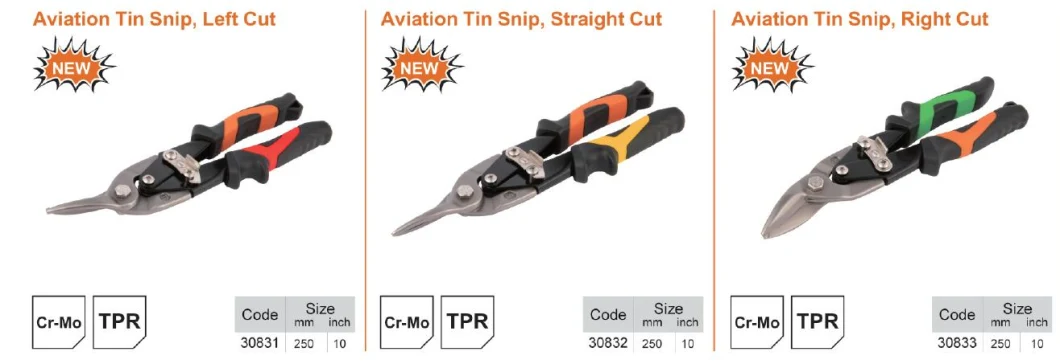 High Performance Cr-Mo Aviation Tin Snips for Sheet Metal - Left Cut