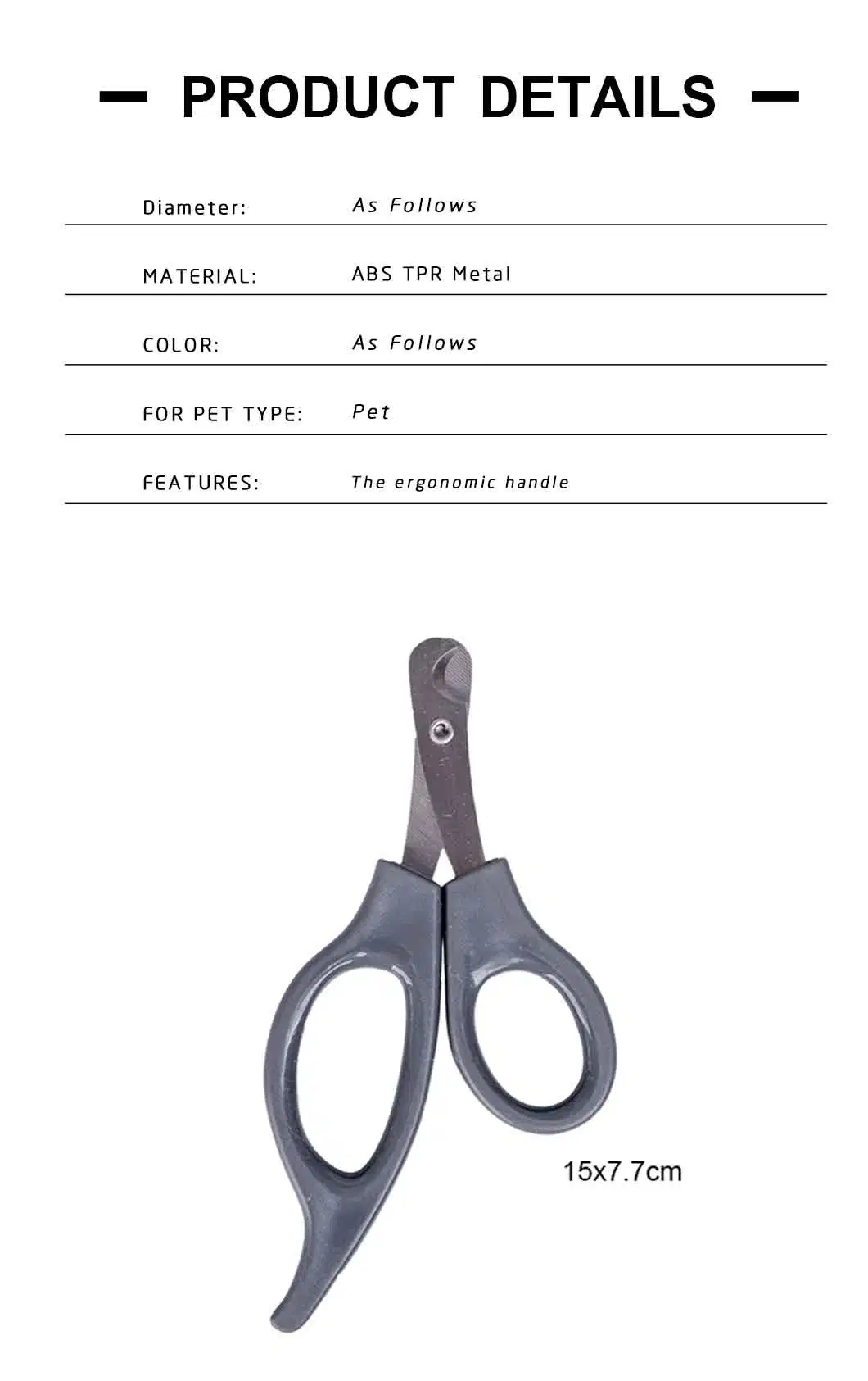 Rena Pet New Design Comfortable Durable Grooming Soft TPR ABS Metal Grey and Brown Pet Scissor