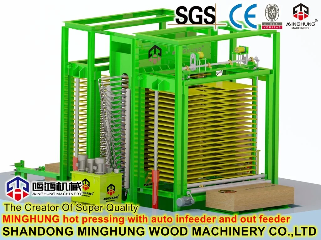 Hydraulic Woodworking Veneer Plywood Hot Press Machine with Automatic Loader and Unloader