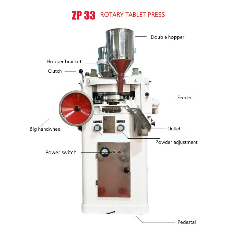 Zp33 GMP Mini Hydraulic Rotary Dishwashing Tablet Punch Press Machine