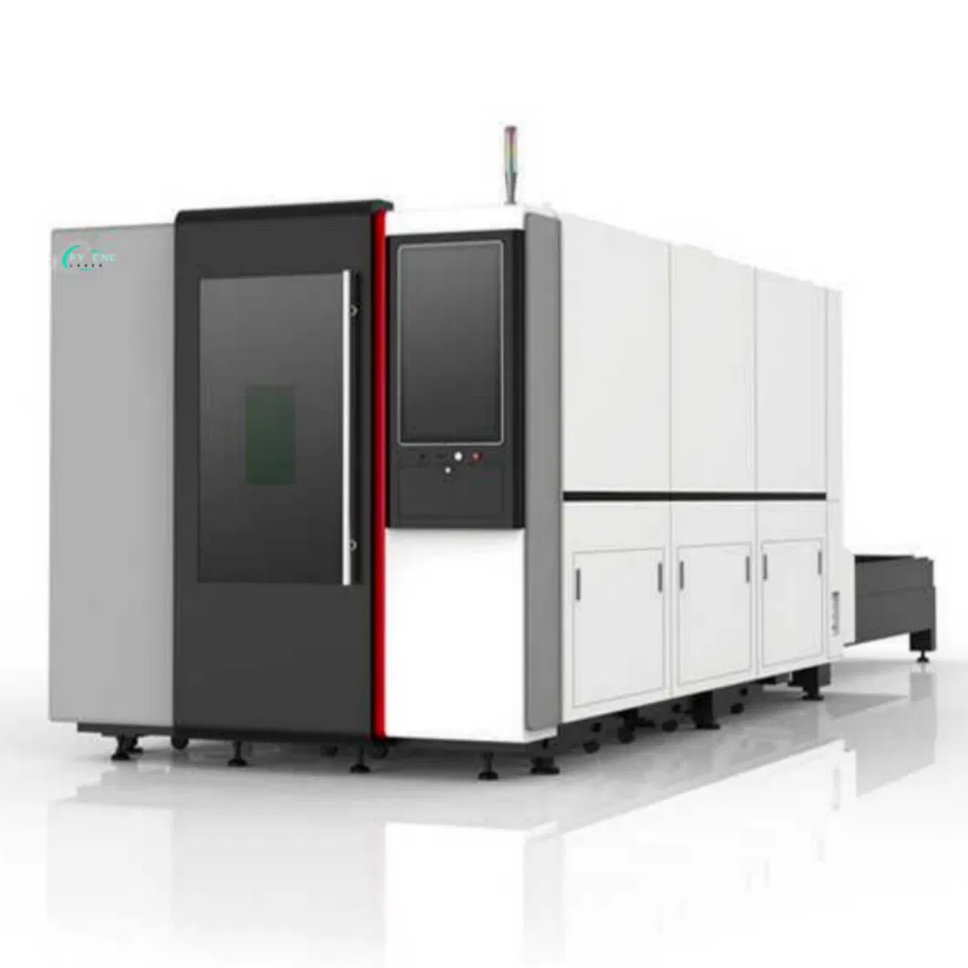 Industrial 3kw Metal Fiber Laser Cutting Machine with Auto Exchange Table with Full Closed Cover