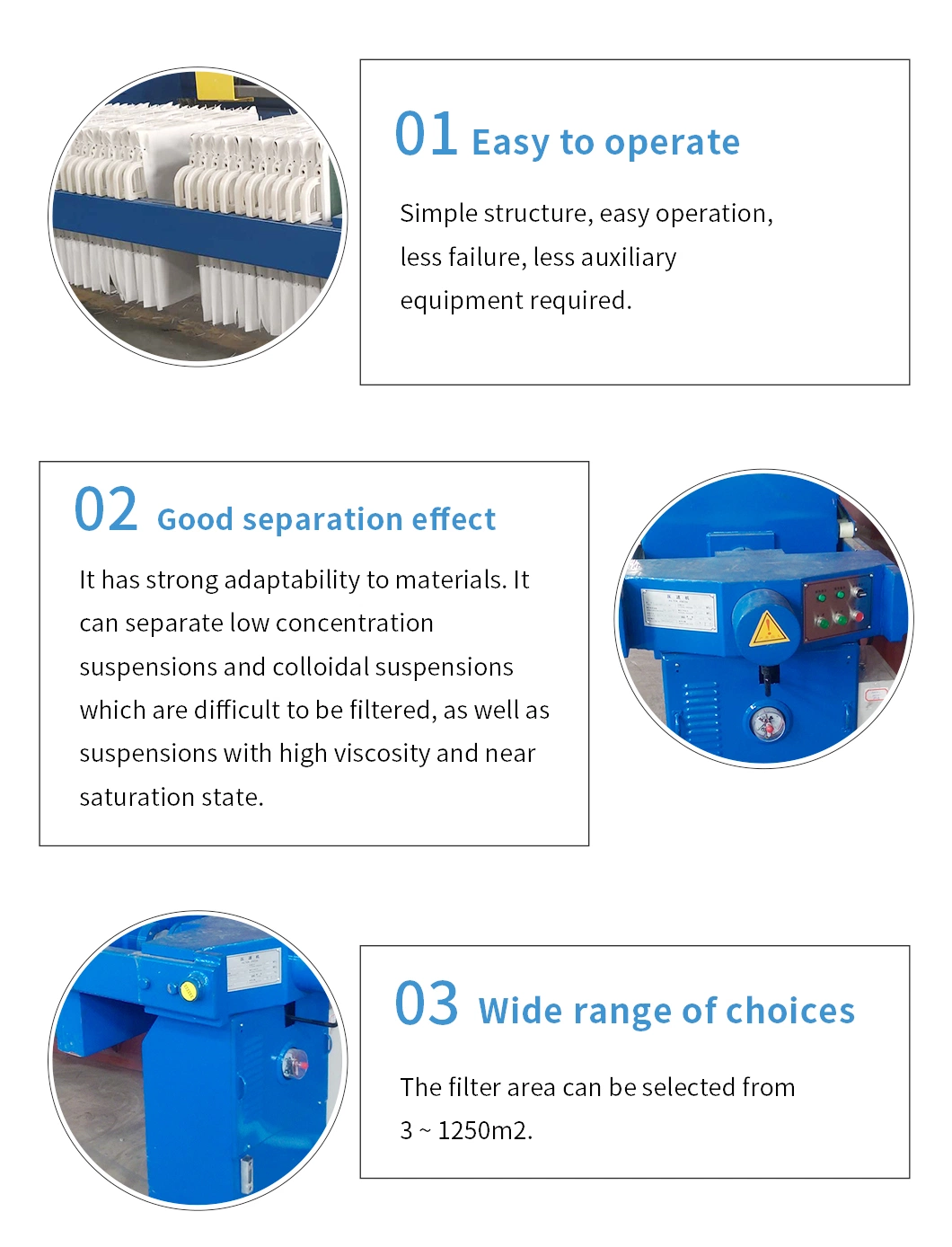 Automatic Industrial Hydraulic Sludge Plate and Frame Filter Press Equipment Clay Membrane Filter Press