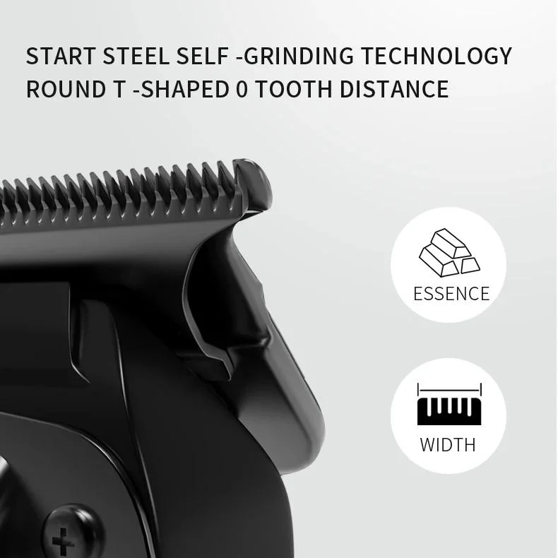 Zero Gapped Hair Clippers with LCD Display Carving T-Blade Hair Trimmer