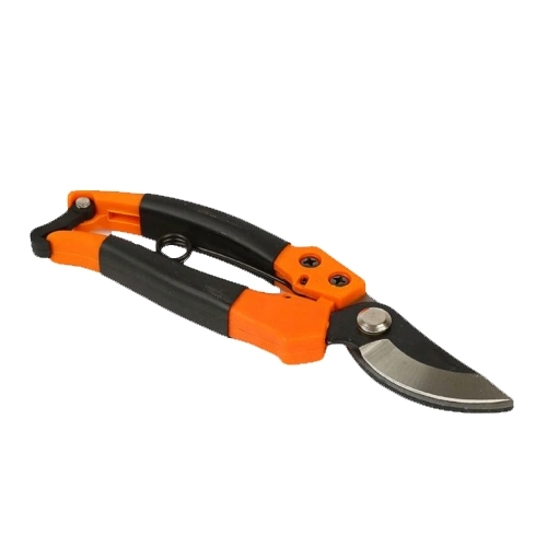 Ironware Bypass Pruning Shears 65mn Steel with Orange Plastic Handle