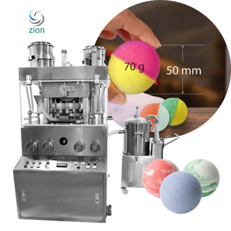 High Speed Punch 50mm Large Bath Bomb Fizzies Powder Press Machine Tablet Press Salt Bathbombs Making Automatic Rotary Pressing Machine Zp420-15c