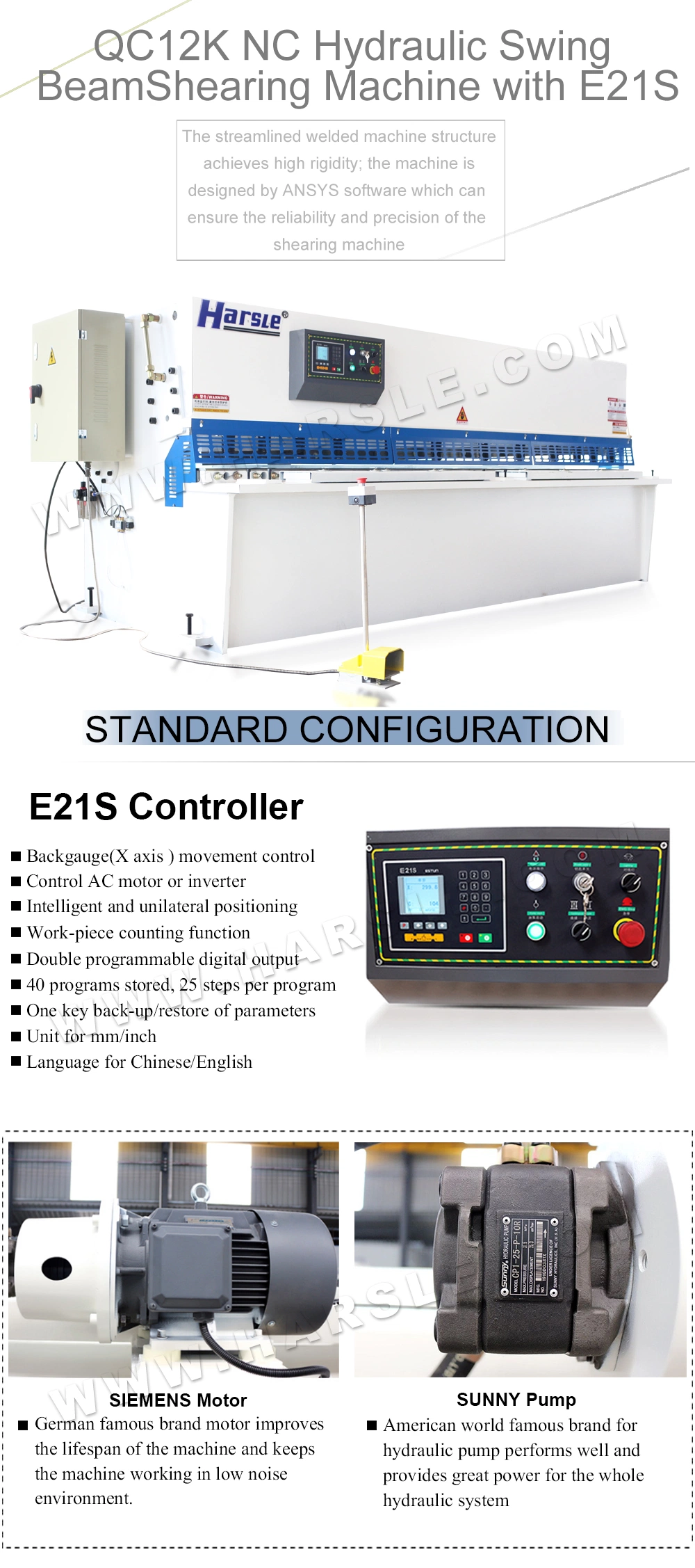 Guillotine Cutter Machine From China Factory with E21s for Metal Sheet Cutting