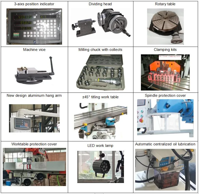 Swivel Head Universal Milling Machine XL6436/XL6436c/XL6436cl Vertical Horizontal Knee Type Milling for Metal Cutting