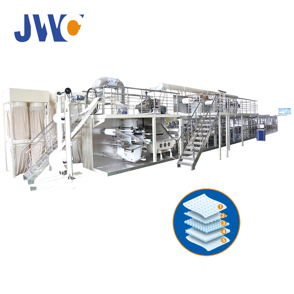 Jwc Customizable 1000PCS 3 Pieces Type Sanitary Napkin Machine