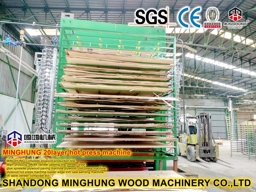 Multilayer Hydraulic 500t Hot Press for Heating Plywood Using Oil or Steam Boiler