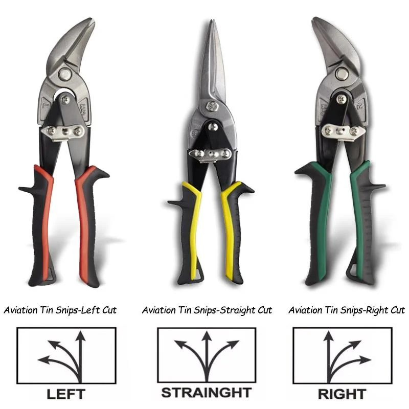 10&quot; CRV Left Cut Aviation Tin Snips with TPR Handle CRV Aviation Tin Snips