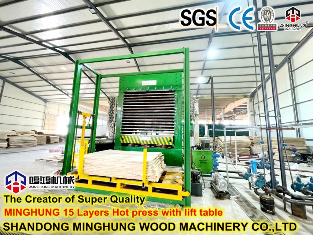 Multilayer Hydraulic 500t Hot Press for Heating Plywood Using Oil or Steam Boiler