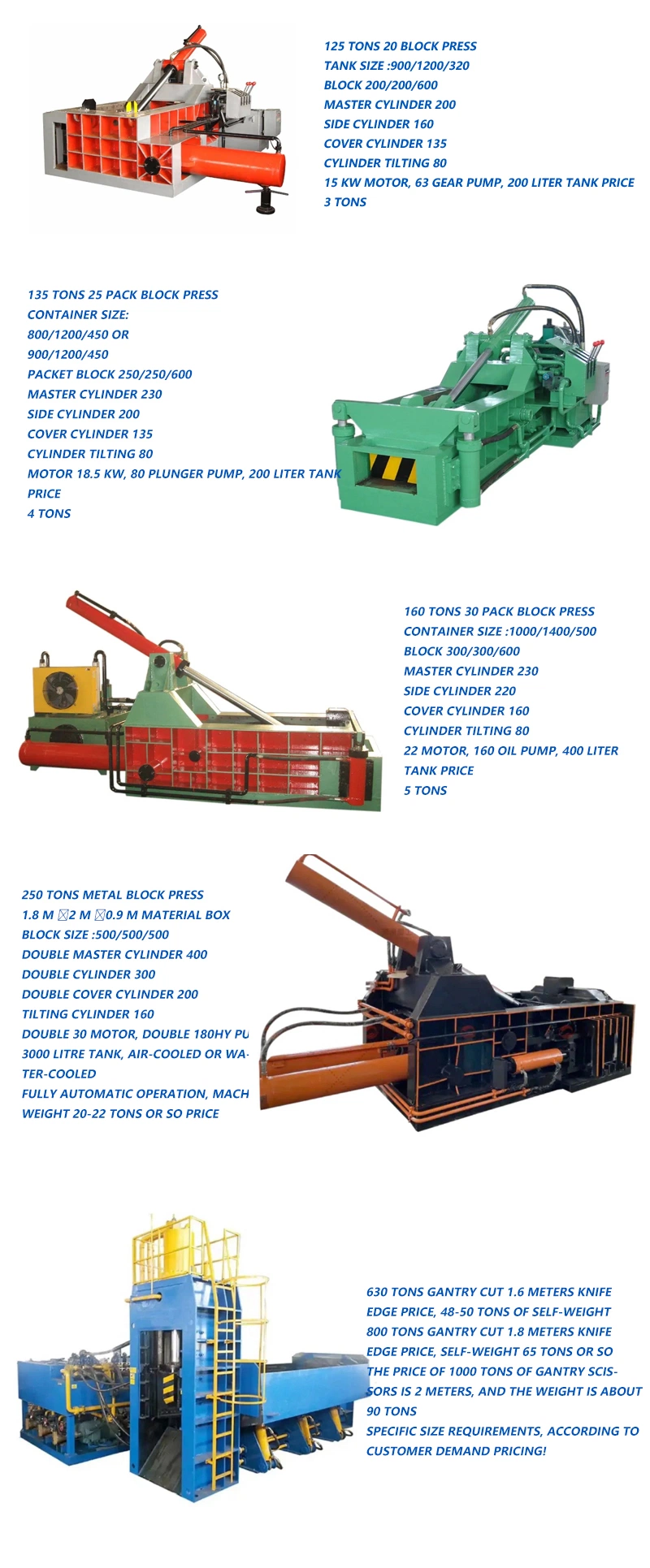 Industrial Popular Hydraulic Scrap Metal Baling Press Machine Scrap Metal Compress Baler Machine