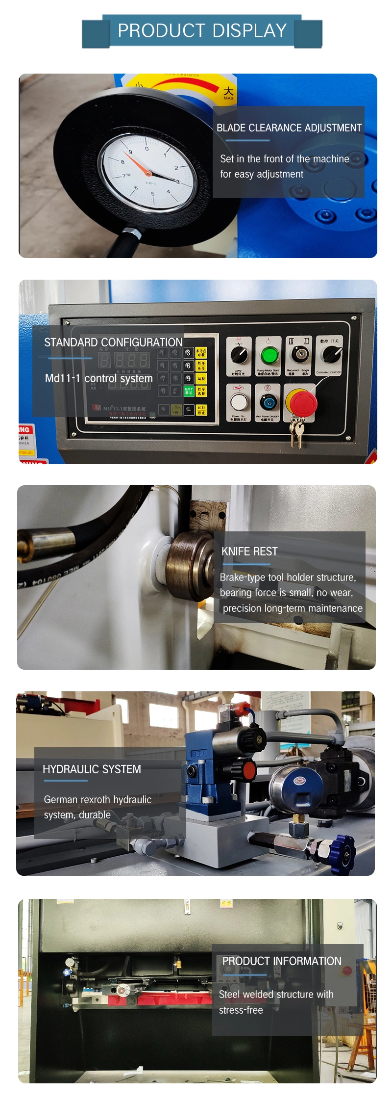 Steel Metal Hydraulic Swing Beam Shearing Machine for Sale