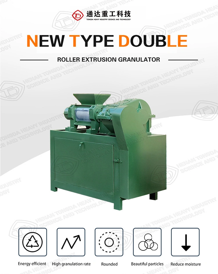 40 Years China Famous Tongda Brand Fertilizer Double Roller Press Granulator Granulation Machine