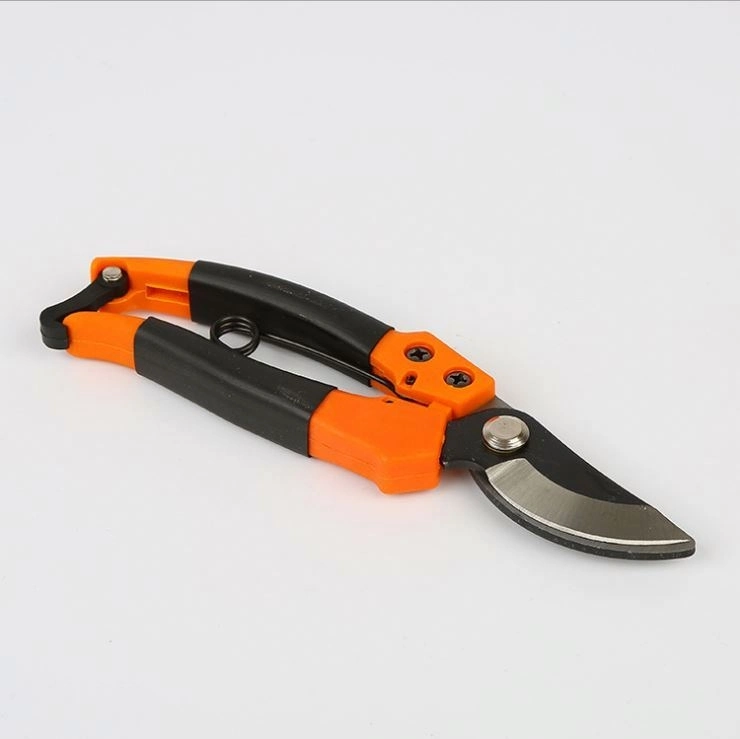 Ironware Bypass Pruning Shears 65mn Steel with Orange Plastic Handle