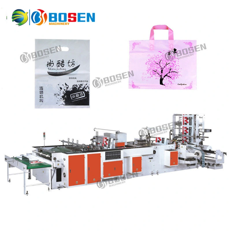 Automatic 2 Layers 4 Lines Carry Bag, T Shirt Bag Vest Bag, Bottom Hot Sealing and Cold Cutting Plastic Bag Making Machine Manufacturer in Sale Price China