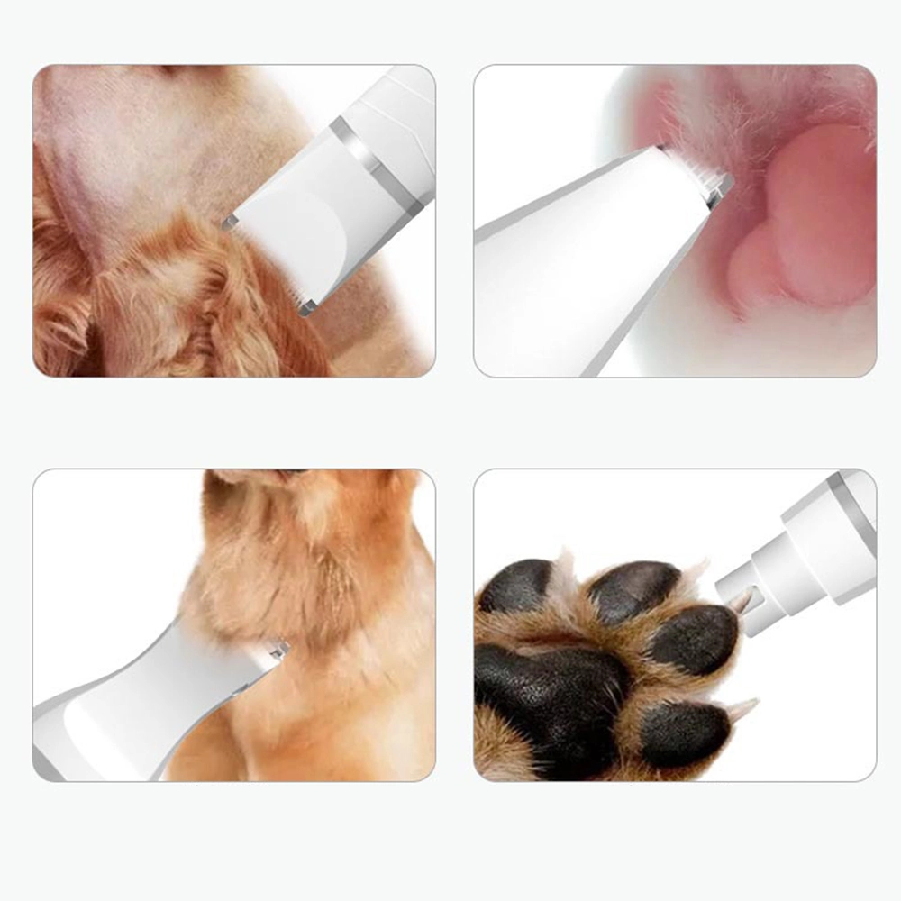 Pet Electric Hair Shaver Dog Grooming Hair Clipper Shaving Tool with 4 Blade Heads - 7017 Pink