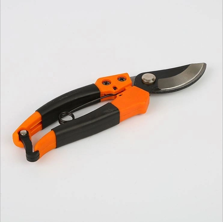 Ironware Bypass Pruning Shears 65mn Steel with Orange Plastic Handle