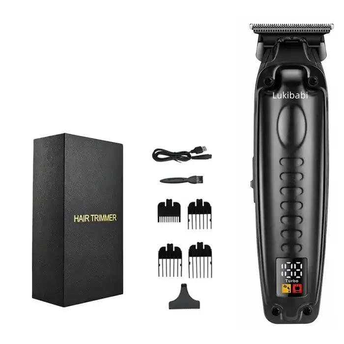 Zero Gapped Hair Clippers with LCD Display Carving T-Blade Hair Trimmer