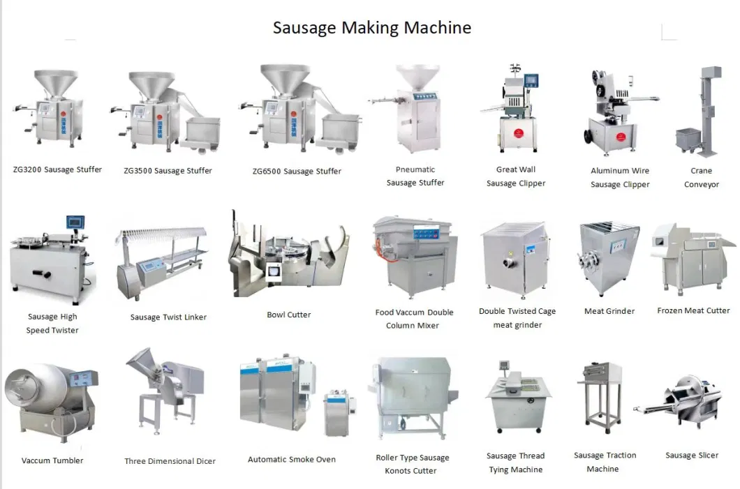 Industrial Automatic 3000 Sausages/H Bologna Hot Dog Maker/Smoke Oven/ Sausage Machine Price for Stuffing Making Stuffer Filling Meat Processing Cutting Mixing