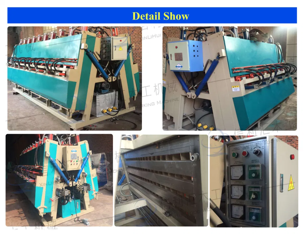 Two Side Hydraulic Heating Wood Jointing Machine/ Hydraulic Wood Heating Press Machine Hydraulic Heating Press for Discontinuos Folding Gates Manufacturing Lin