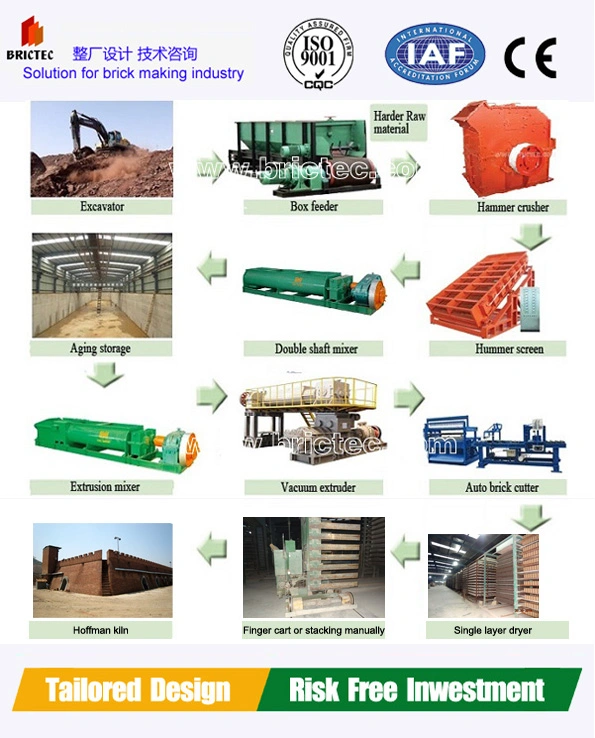 Solid Bricks Production Line Tunnel Kiln and Brick Cutting System