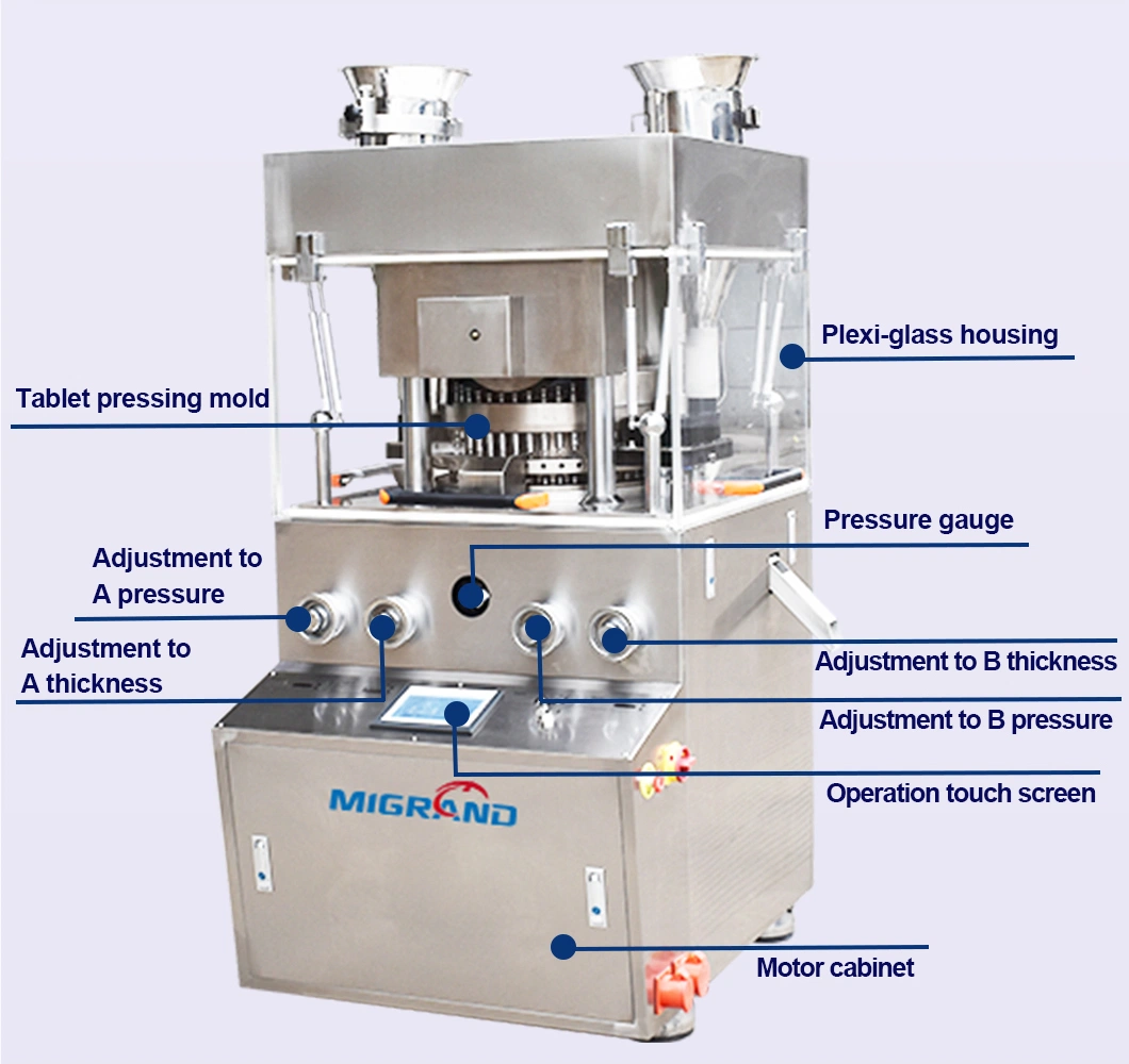 Automatic Tablet Maker Pills Pressing Forming Making Presser Machine Intelligent Multi-Functional Pharmaceutical Machine Rotary Powder Tablet Press Machine