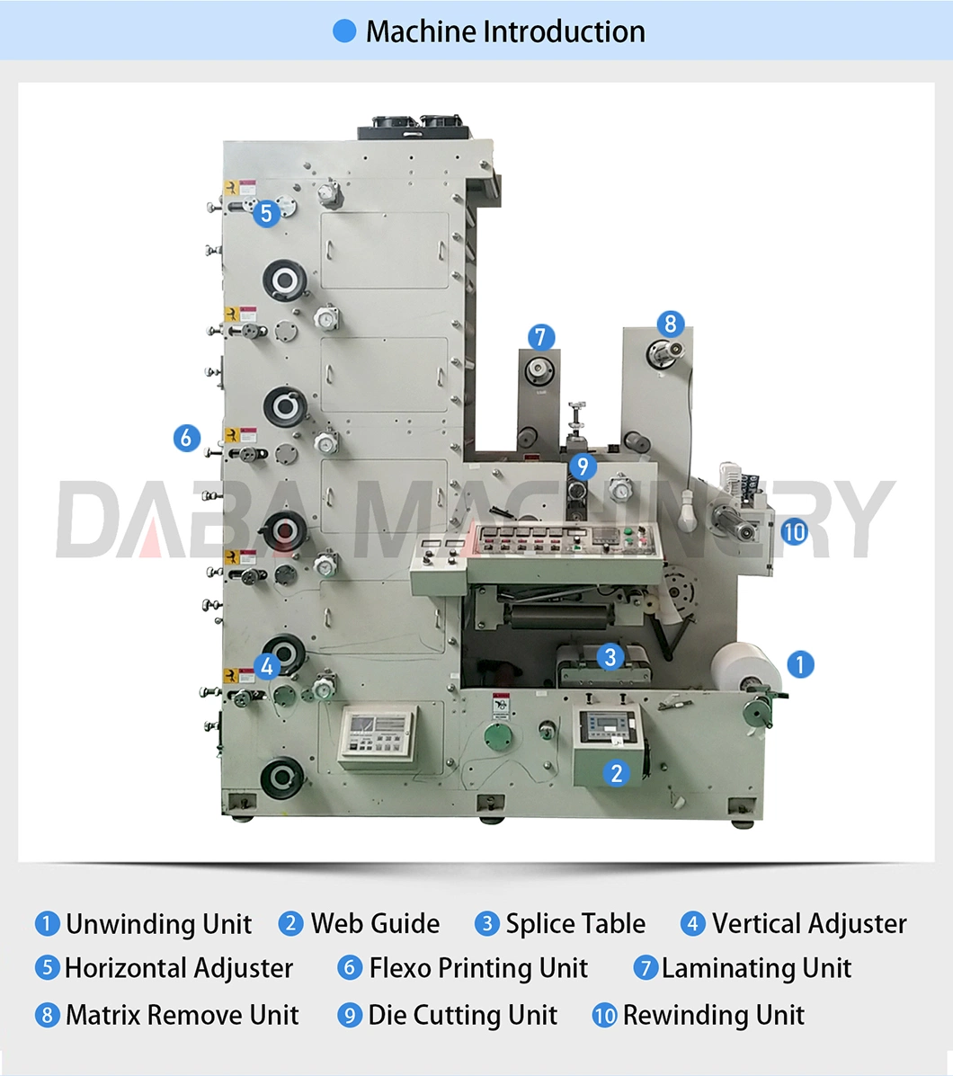 Cold Stamping Laminating Die Cutting Slitting Color Label Flexo Printing Machine