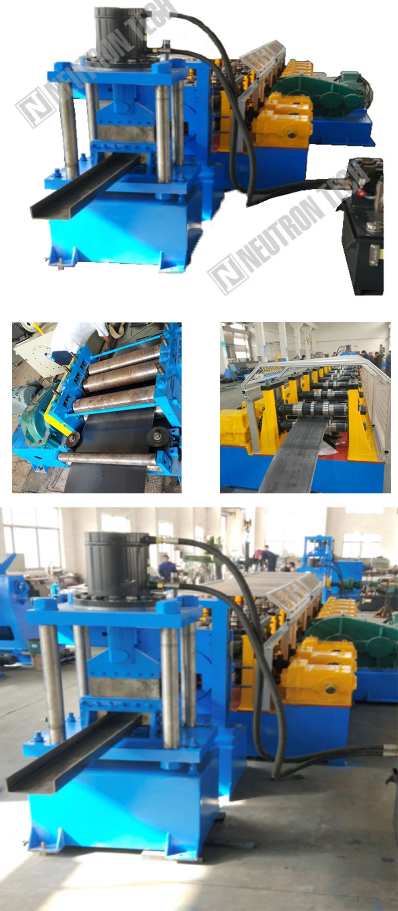 CNC Steel U Type Guardrail Column Production Machine C Type Forming Machine Solar Structure Storage /Shelving Rack Roll Forming Cutting Machine