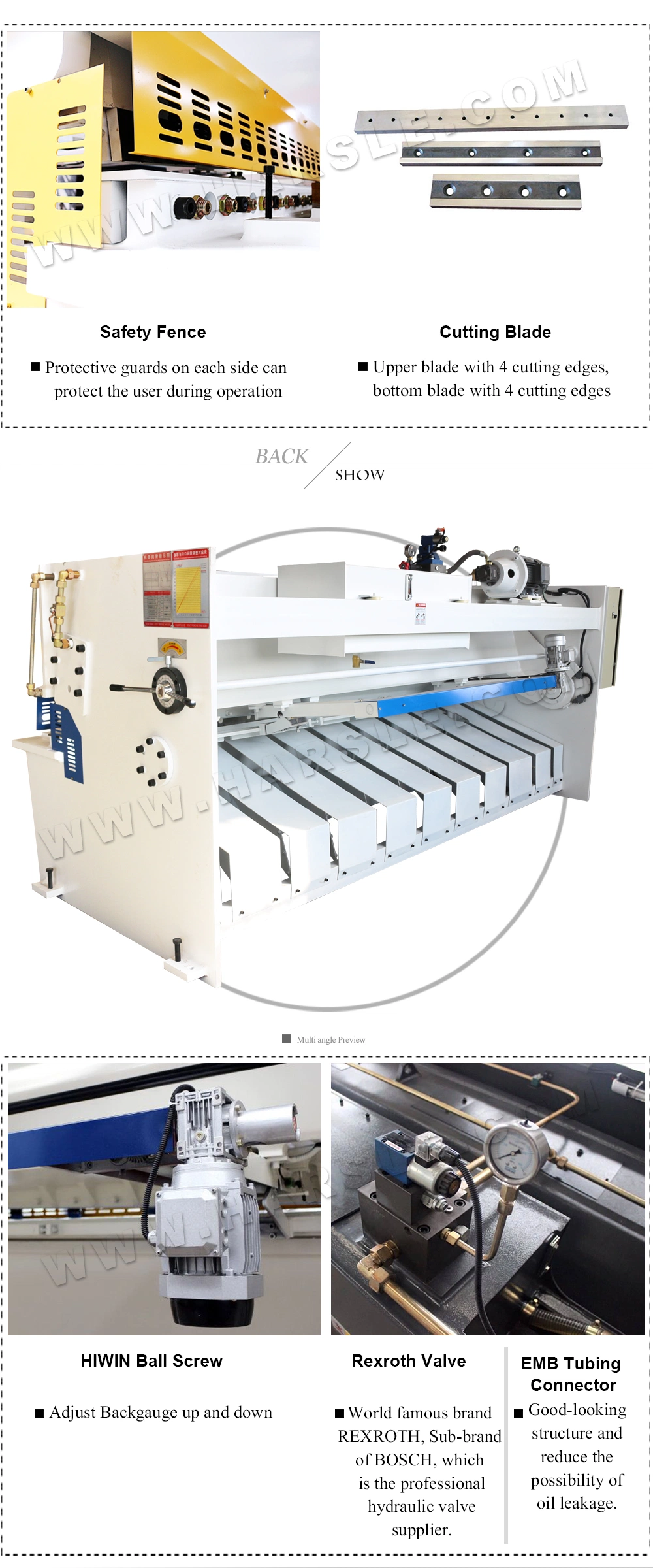 Guillotine Cutter Machine From China Factory with E21s for Metal Sheet Cutting