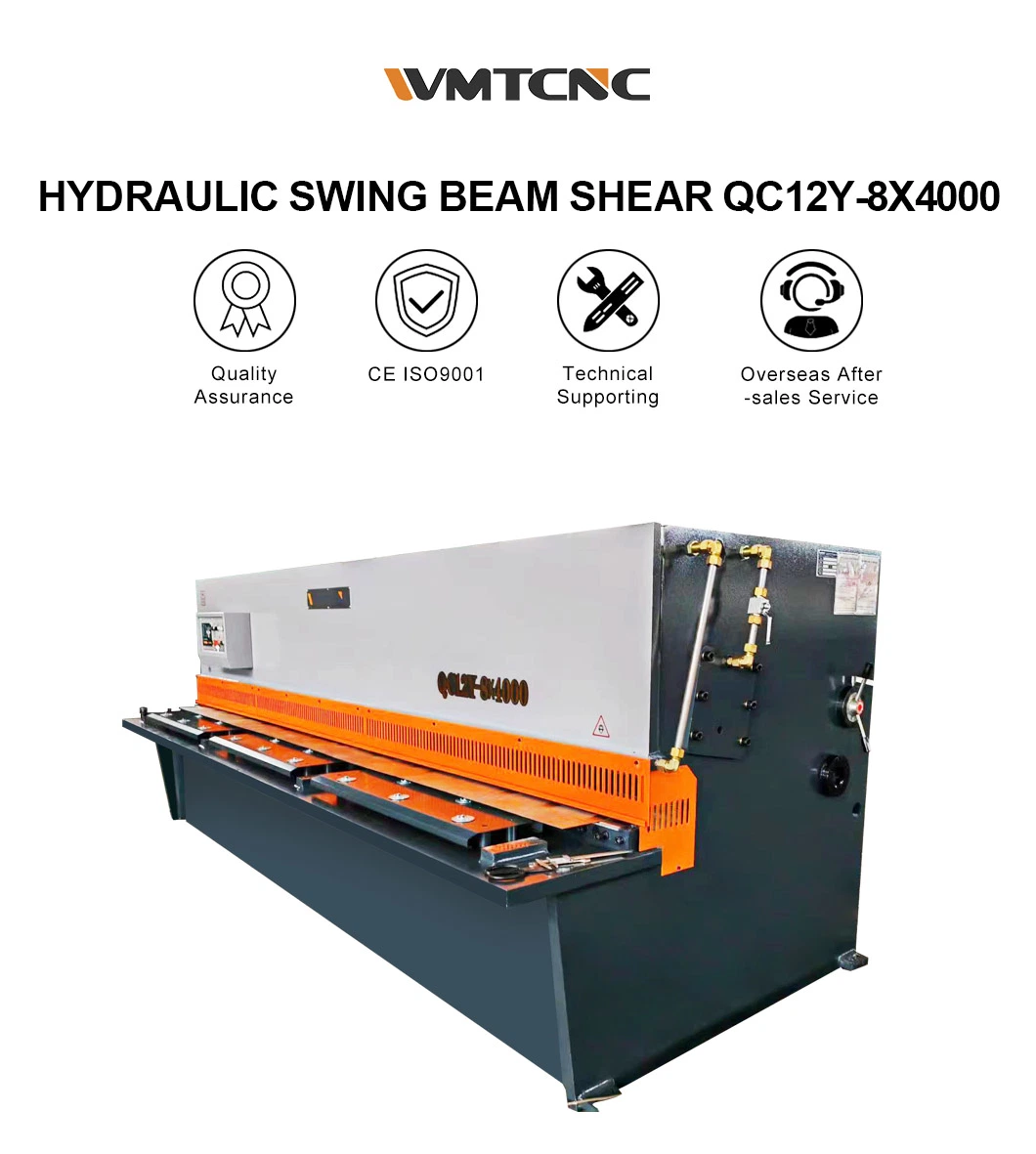 WMTCNC hydraulic guillotine shearing machine QC12Y-8x4000 plate cutting machine for steel