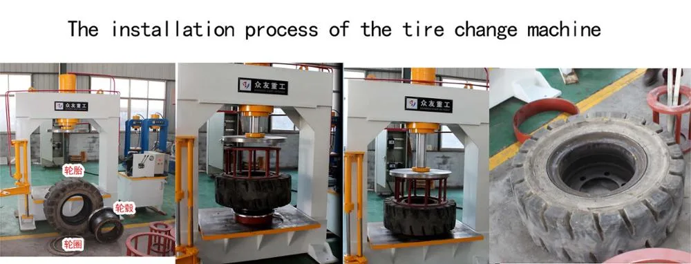 300 Ton Hydraulic Forklift Solid Tyre Press for Engineering Tires