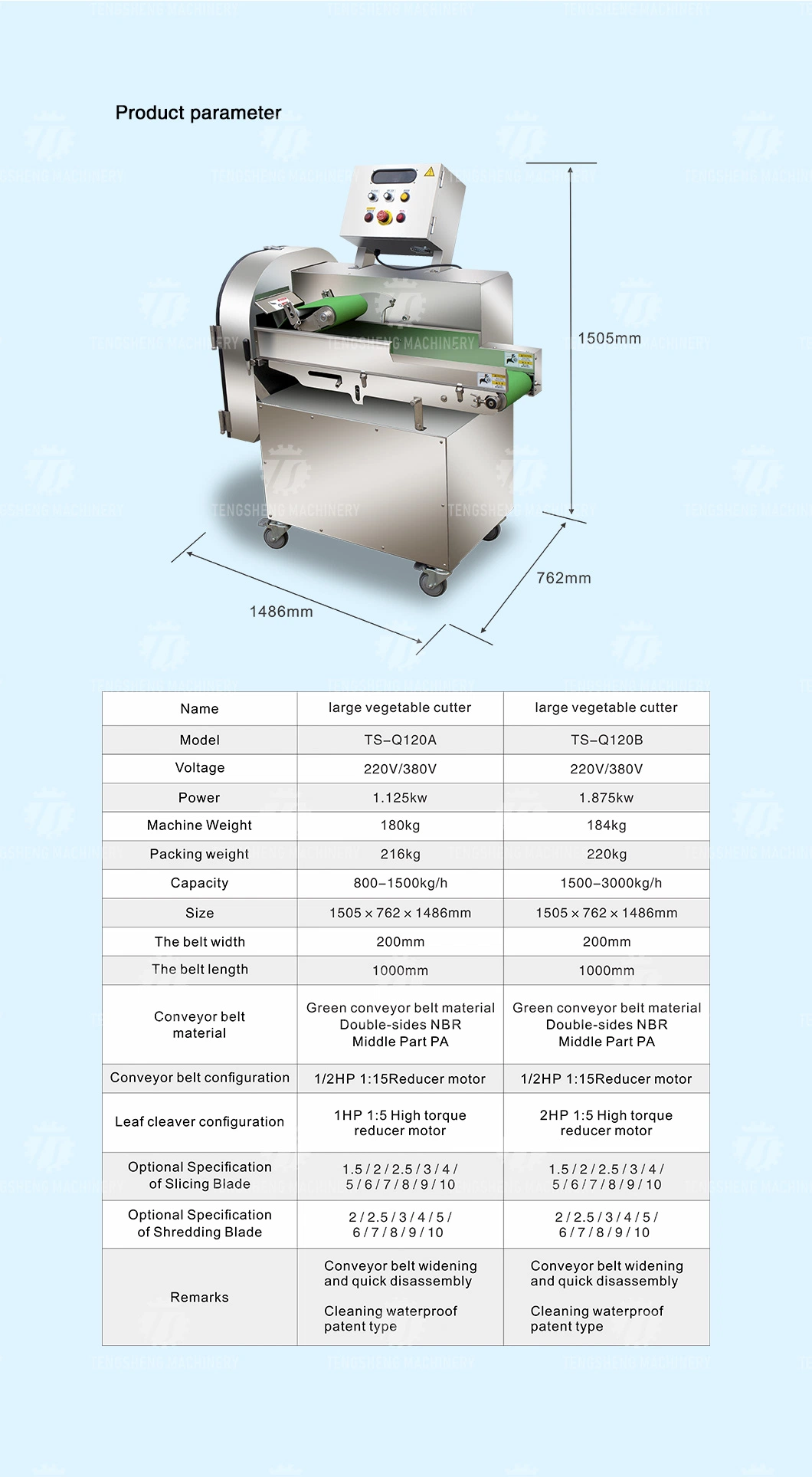 Extra-Wide Leaf Vegetable Chopping Machine with Large Yield and High Speed Cutting Vegetables
